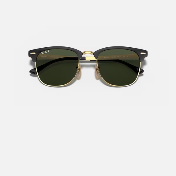 Ray-Ban Clubmaster Metal polarized sunglasses (RB3716). Black frame/green lenses - Picture 10 of 10